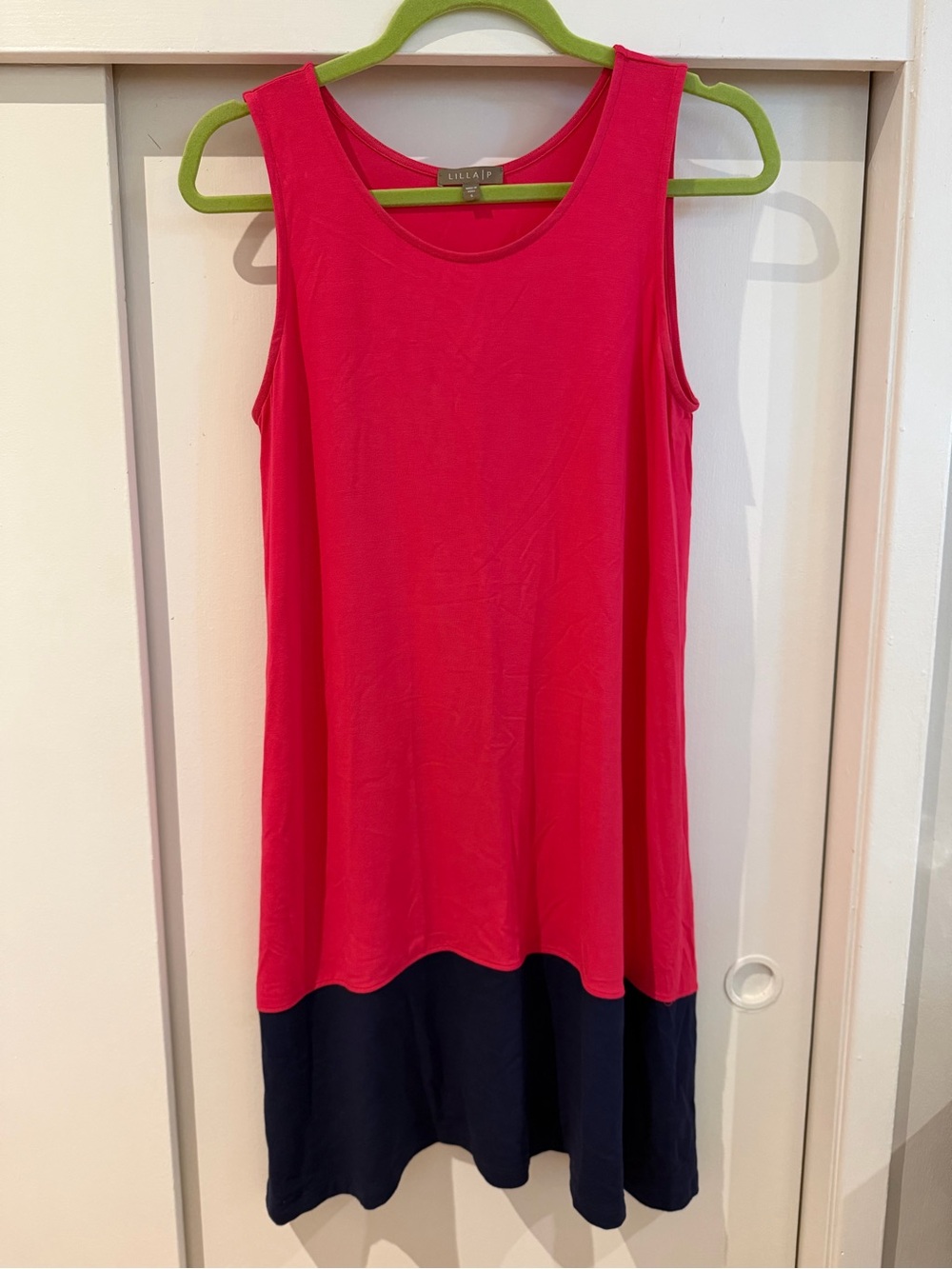 Women's Pink and Navy Swing Dress